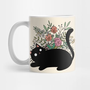 Cute Cat With Flowers | Handmade Illustration | Kawaii Gift | By Atelier Serakara Mug